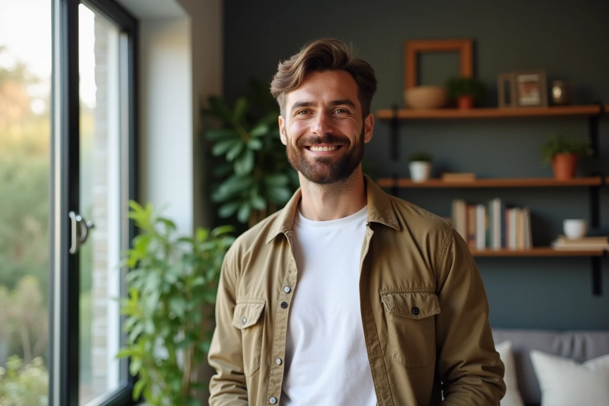 Homme décontracté dans un intérieur moderne