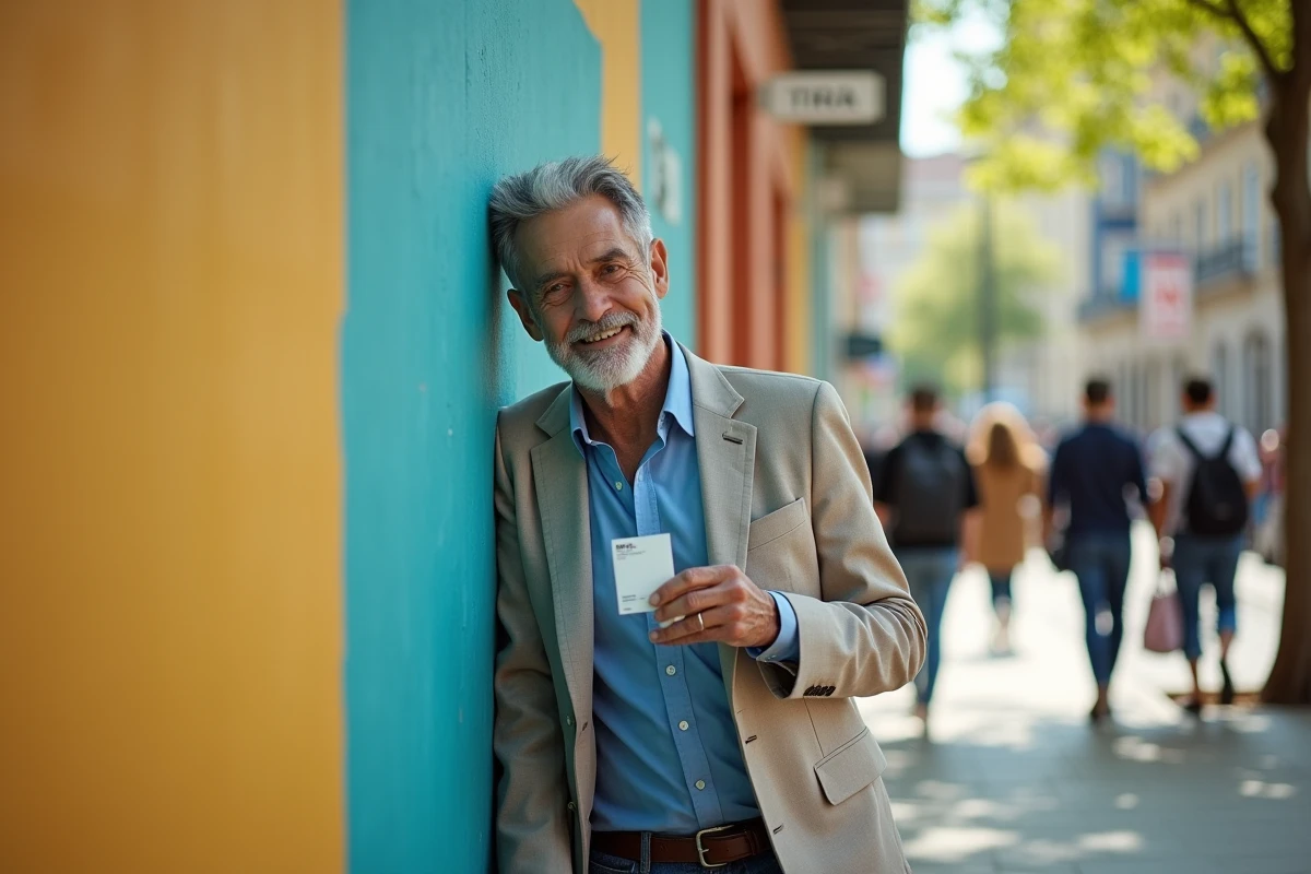 Homme avec carte de couleur 2026 devant un mur peint en couleur officielle