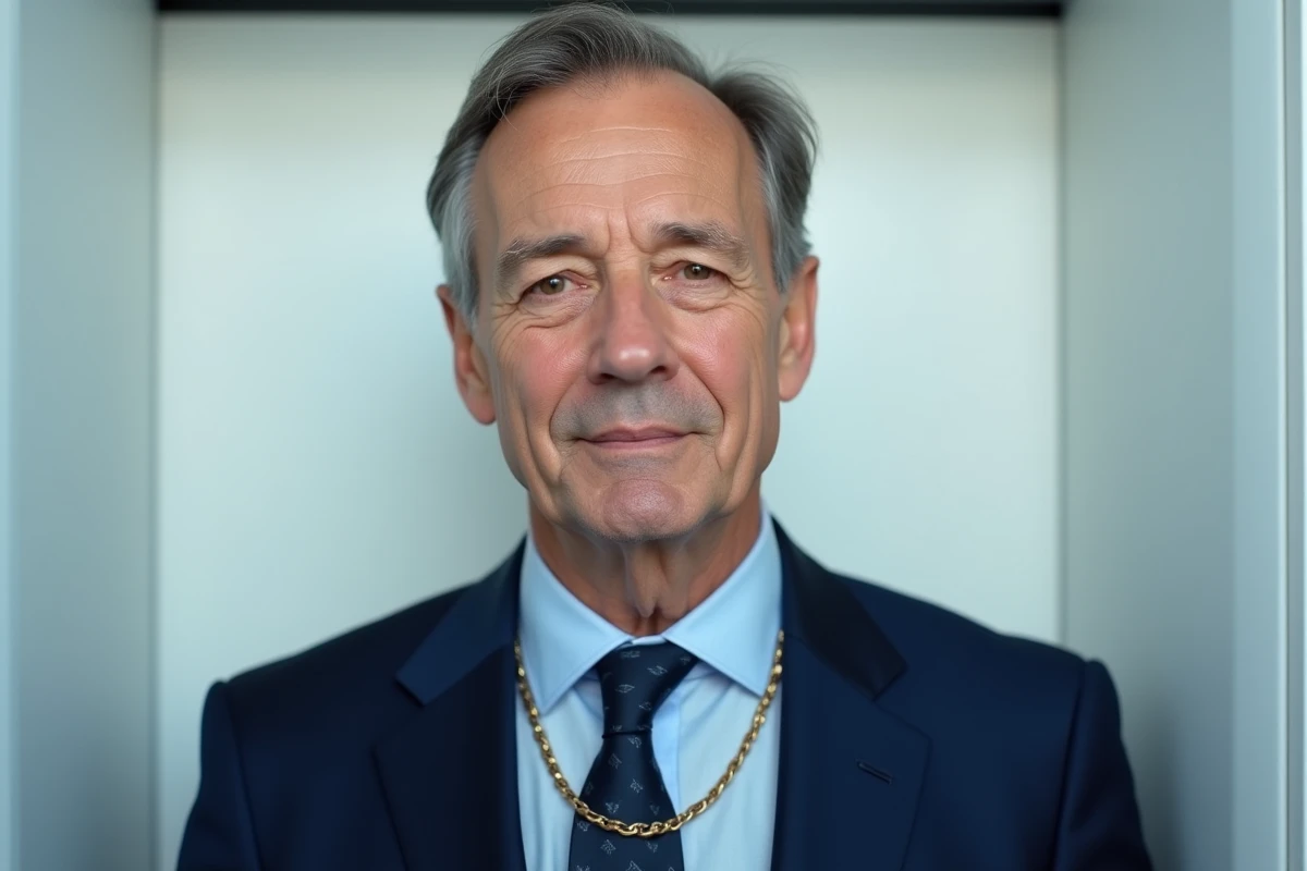 Homme d age en costume pour photo d identite visage naturel